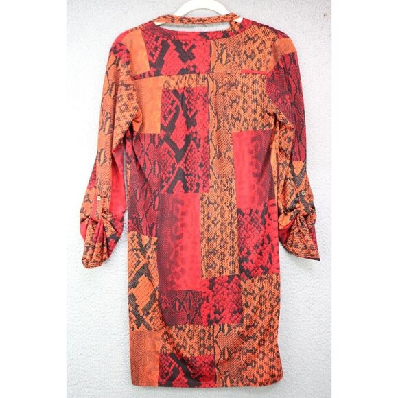 Michael Kors Long Sleeve Roll-Tabbed Dress-Size XS-Chains - Picture 5 of 12